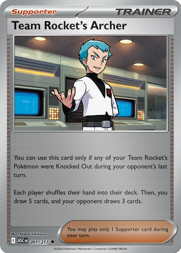 Team Rocket's Archer - 201/217 - Reverse Holo