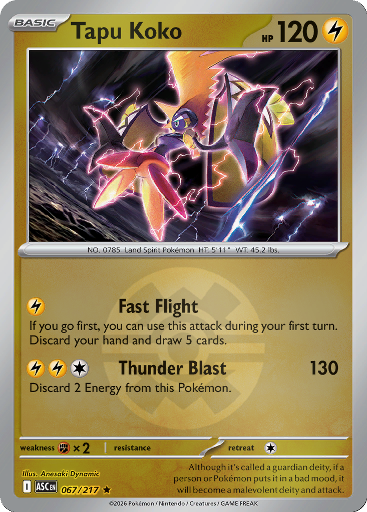 Tapu Koko - 67/217 - Quick Ball Holo