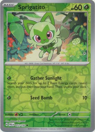 Sprigatito - 12/193 - Reverse