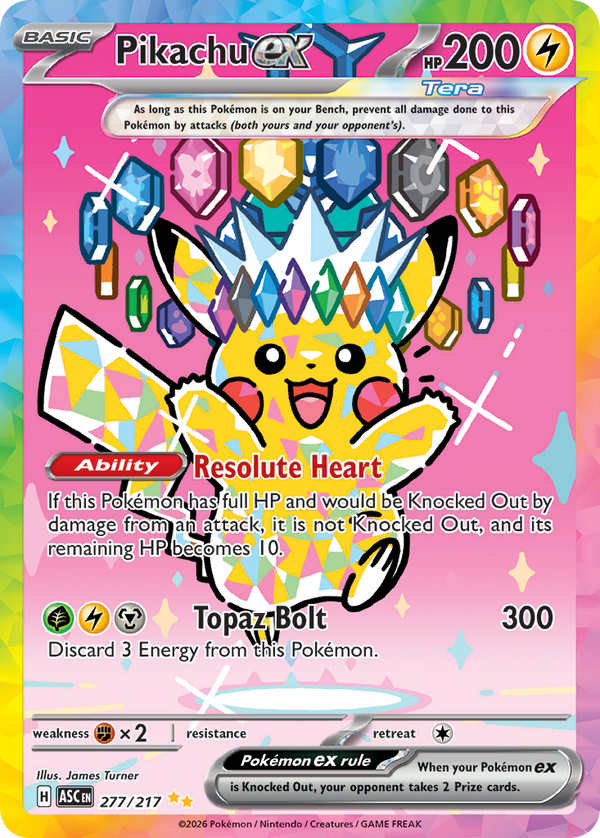 Pikachu ex - 277/217 - Holo