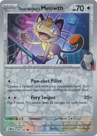 Team Rocket's Meowth - 149/182 - Reverse