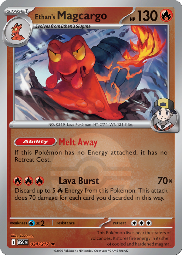 Ethan's Magcargo - 24/217 - Poké Ball Holo
