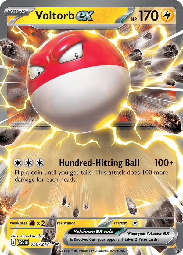 Voltorb ex - 58/217 - Holo