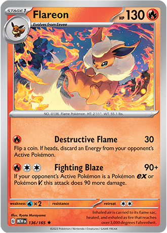 Flareon - 136/165 - Holo
