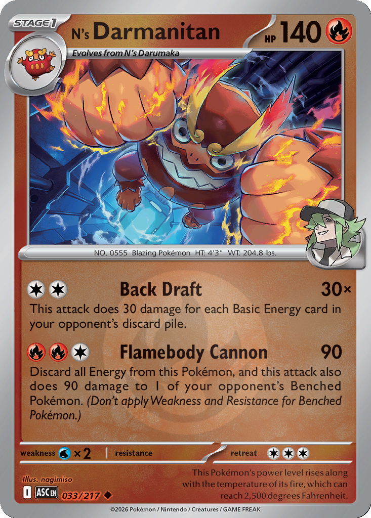 N's Darmanitan - 33/217 - Reverse Holo