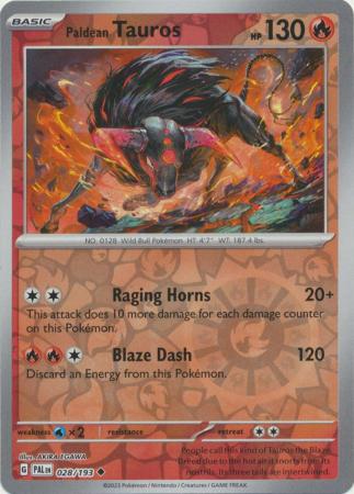 Paldean Tauros - 28/193 - Reverse