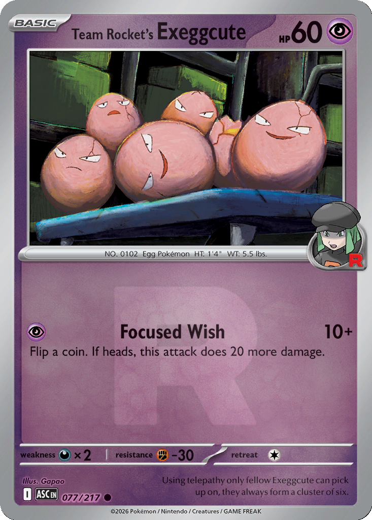 Team Rocket's Exeggcute - 77/217 - Team Rocket Holo