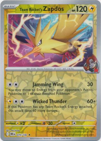 Team Rocket's Zapdos - 70/182 - Reverse