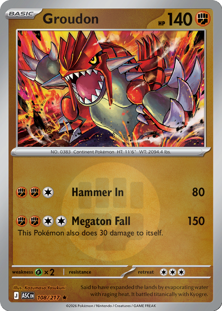 Groudon - 108/217 - Reverse Holo