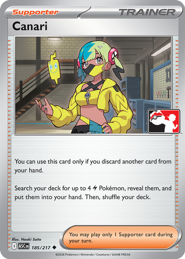 Canari - 185/217 - Play! Pokémon (Cosmos Holo)