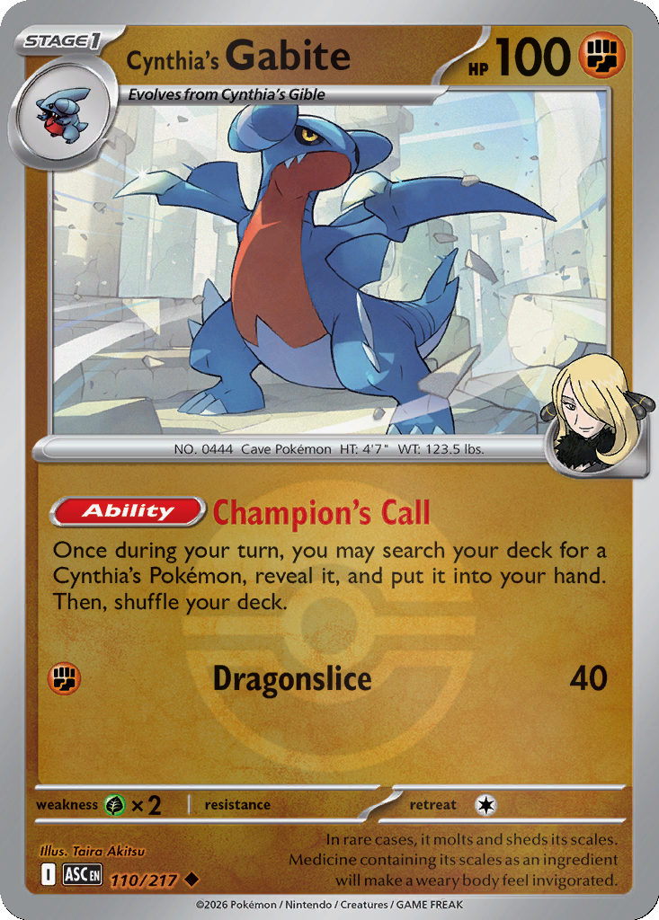 Cynthia's Gabite - 110/217 - Poké Ball Holo