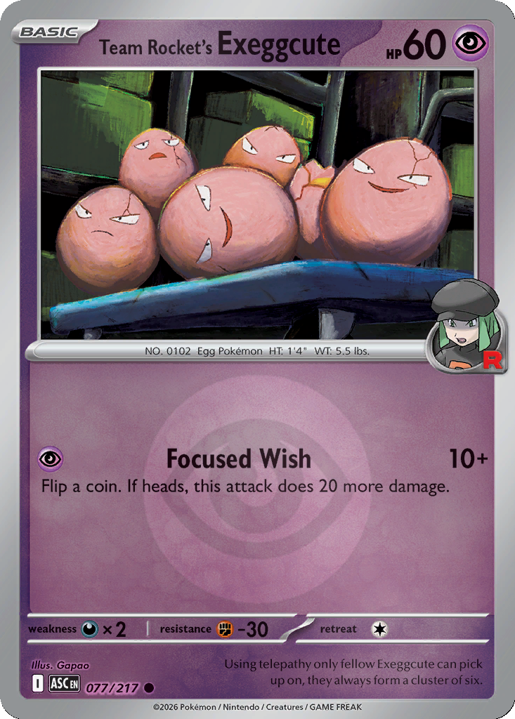 Team Rocket's Exeggcute - 77/217 - Reverse Holo