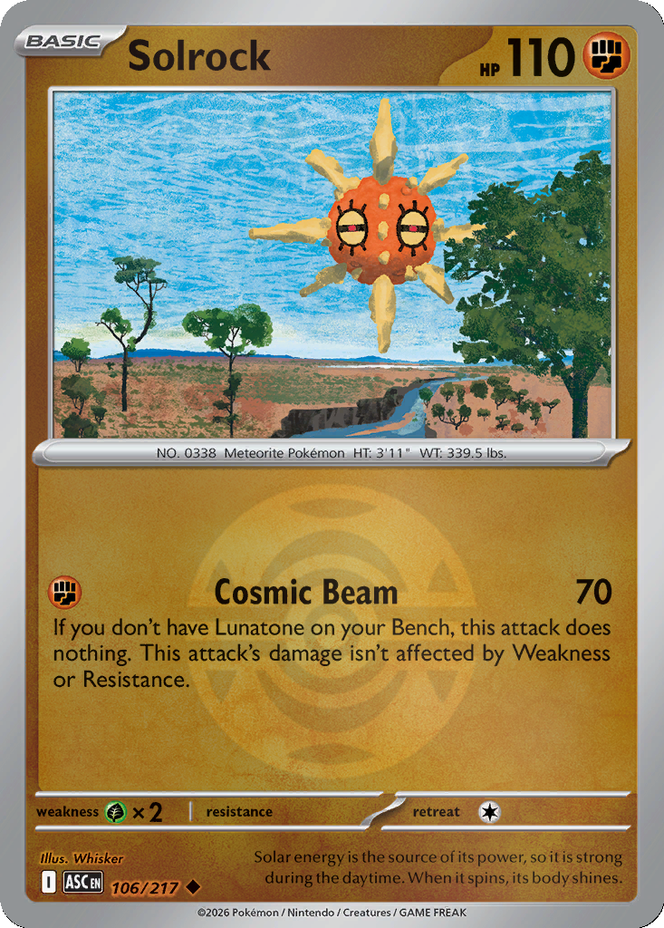 Solrock - 106/217 - Dusk Ball Holo