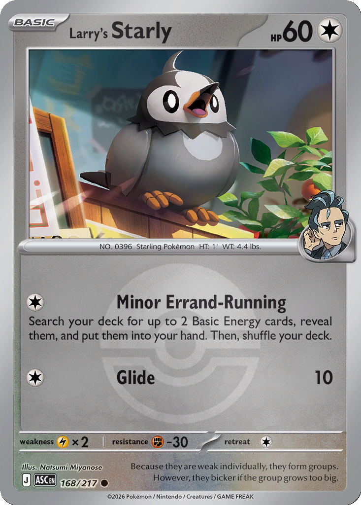 Larry's Starly - 168/217 - Poké Ball Holo