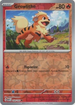 Growlithe - 58/165 - Reverse