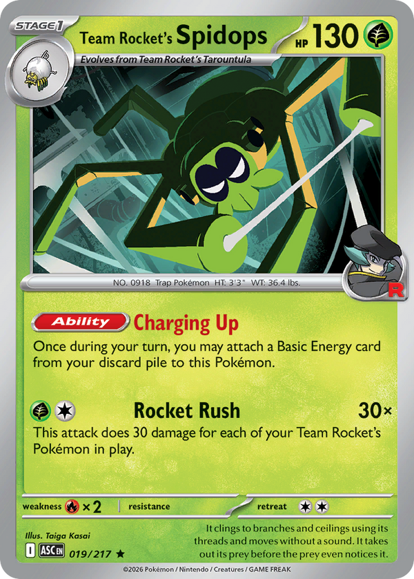 Team Rocket's Spidops - 19/217 - Holo