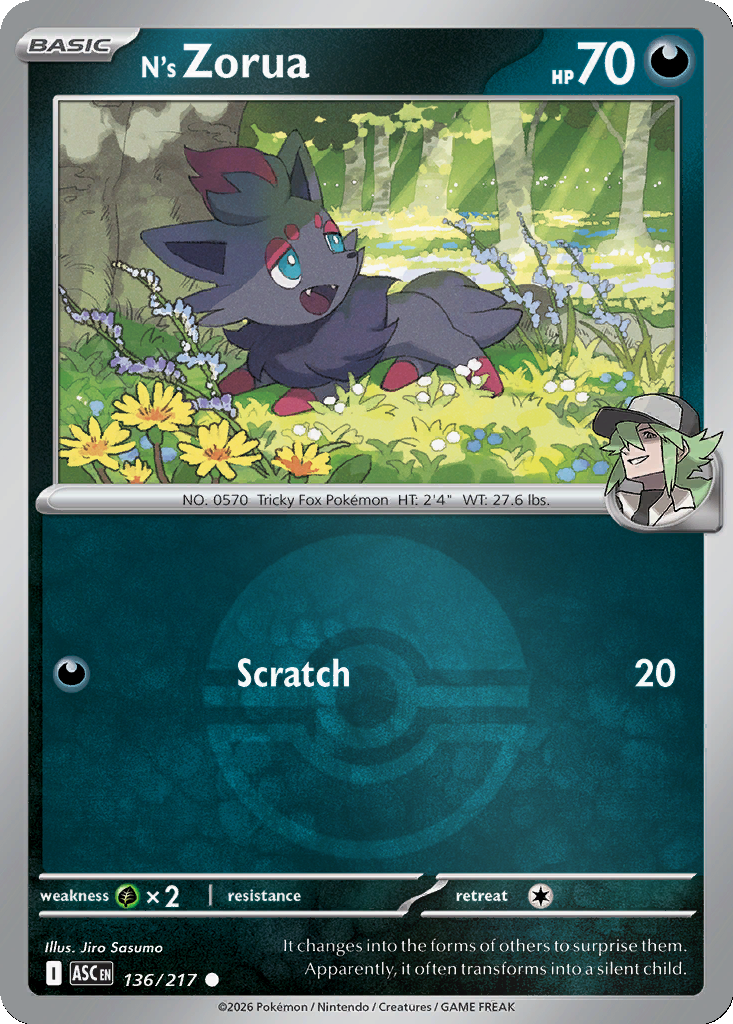 N's Zorua - 136/217 - Poké Ball Holo