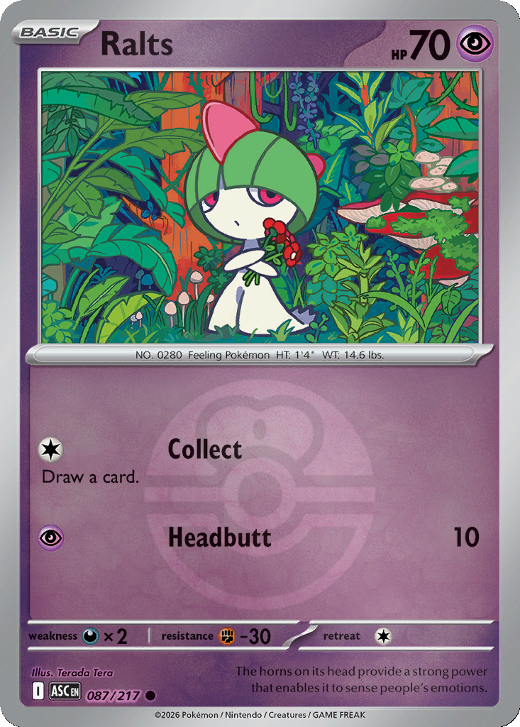Ralts - 87/217 - Love Ball Holo