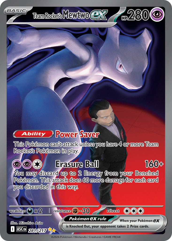 Team Rocket's Mewtwo ex - 281/217 - Holo