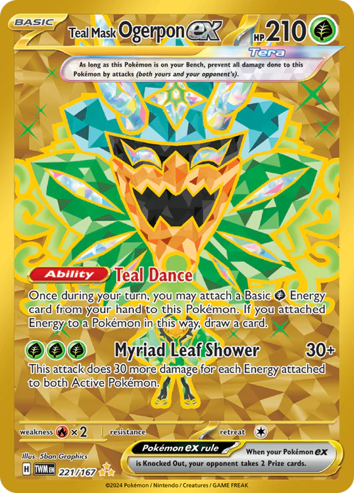 Teal Mask Ogerpon ex - 221/167 - Gold