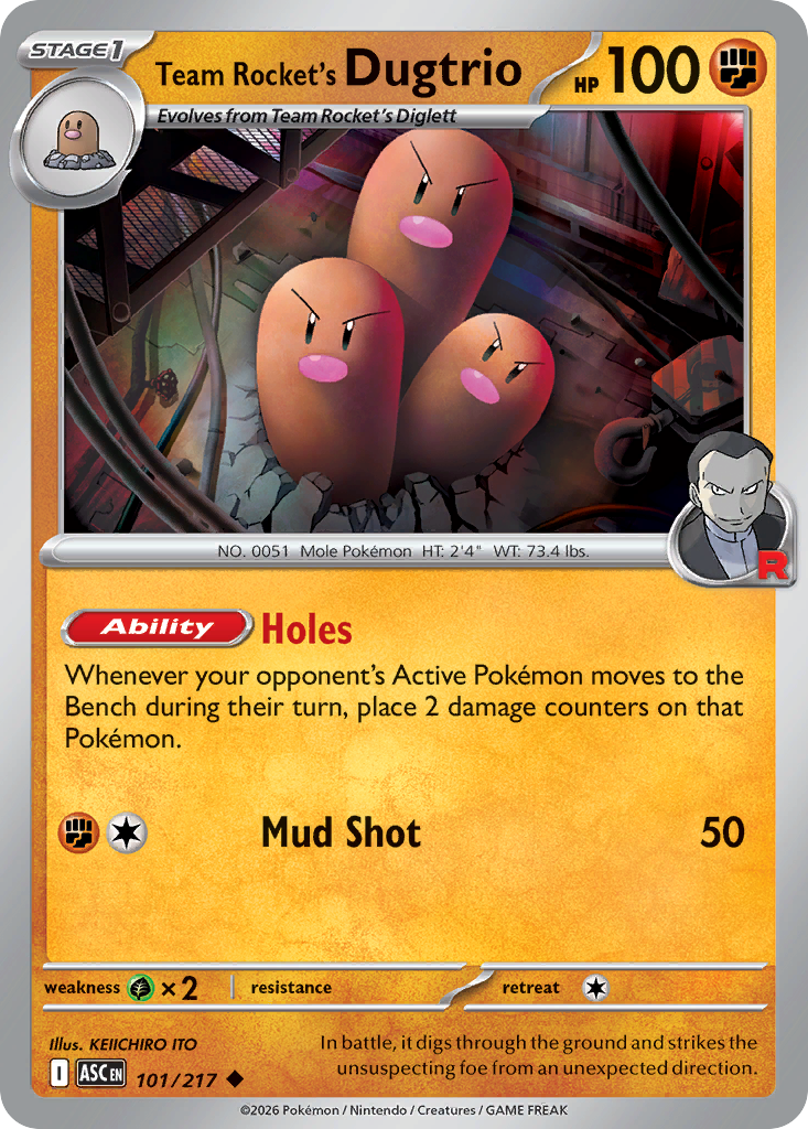 Dugtrio van Team Rocket - 101/217 - Normaal
