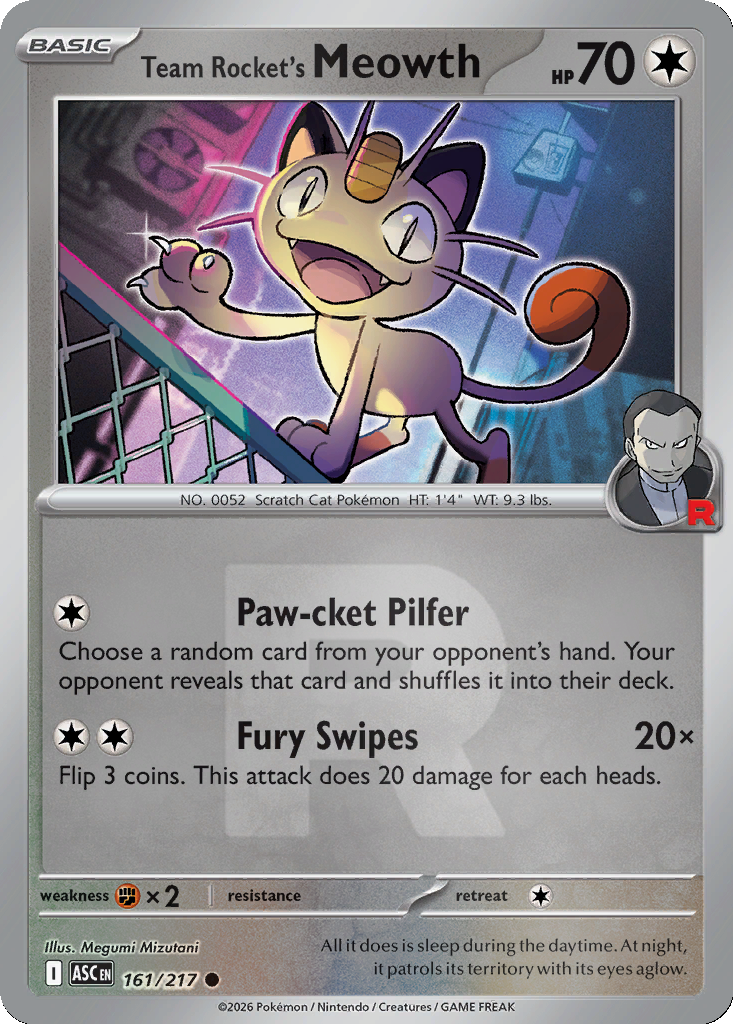 Team Rocket's Meowth - 161/217 - Team Rocket Holo