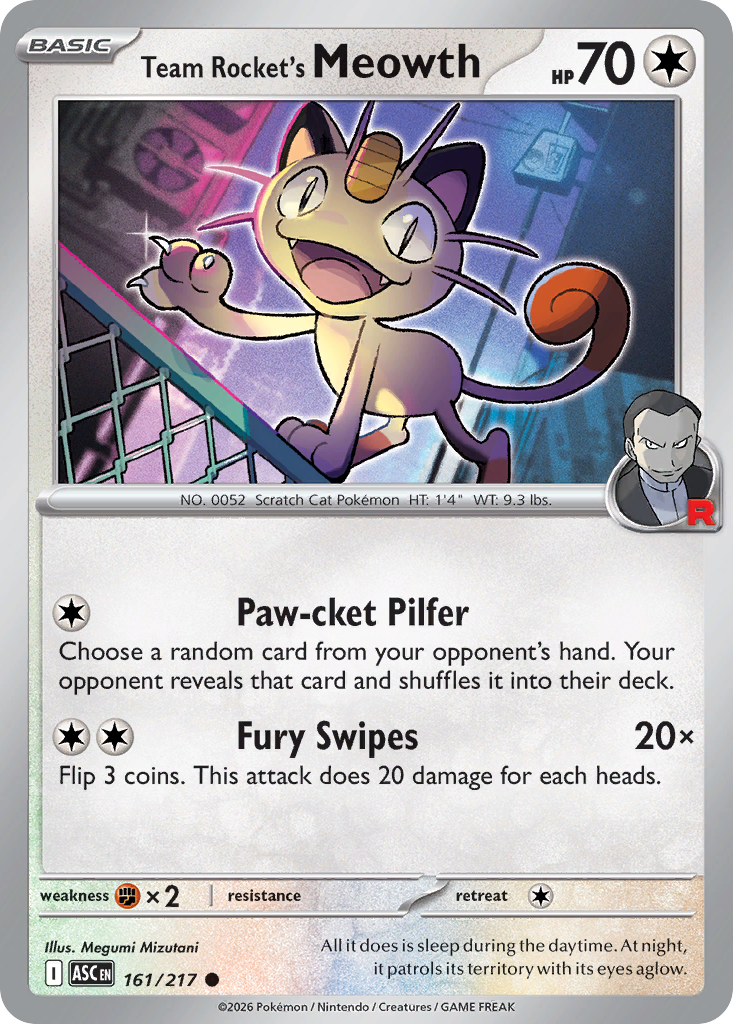 Team Rocket's Meowth - 161/217 - Normal