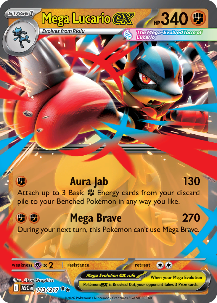 Mega Lucario ex - 113/217 - Holo