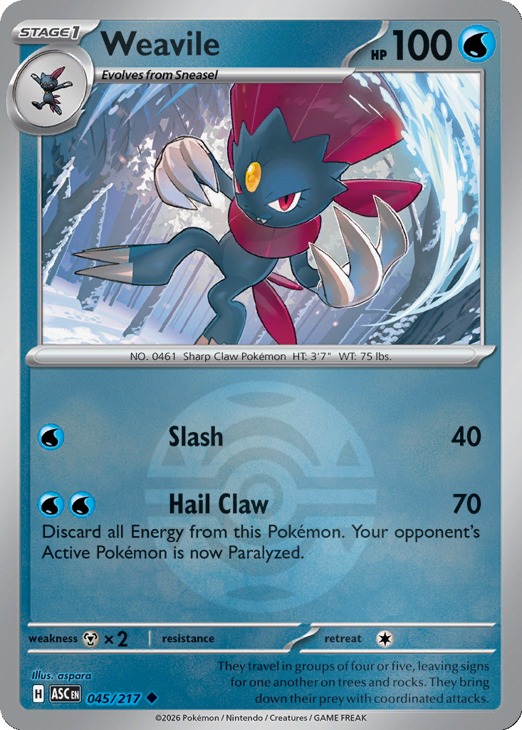 Weavile - 45/217 - Dusk Ball Holo