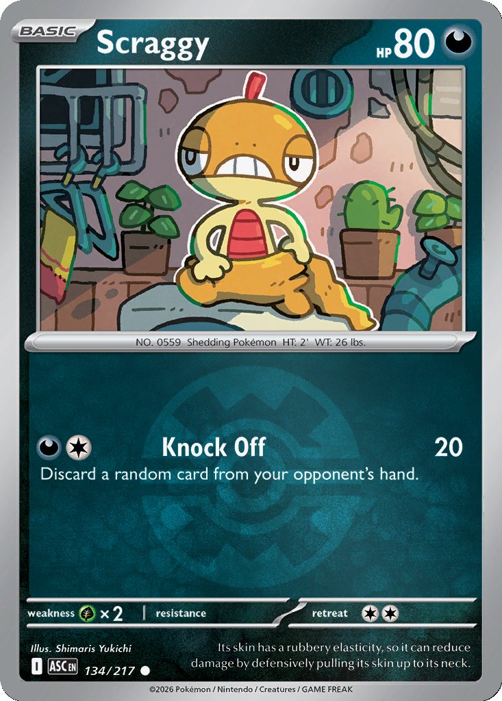Scraggy - 134/217 - Quick Ball Holo