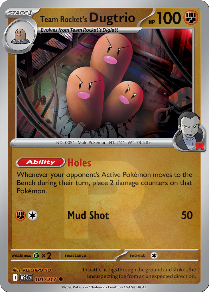 Team Rocket's Dugtrio - 101/217 - Team Rocket Holo