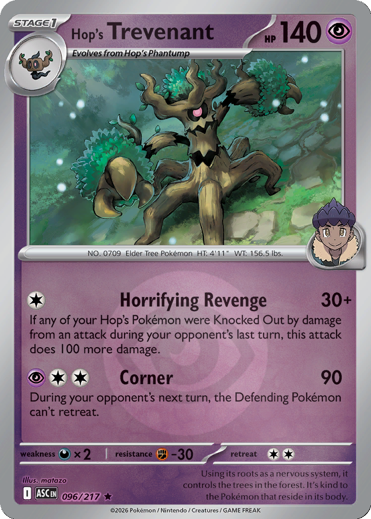 Hops Trevenant - 96/217 - Reverse Holo