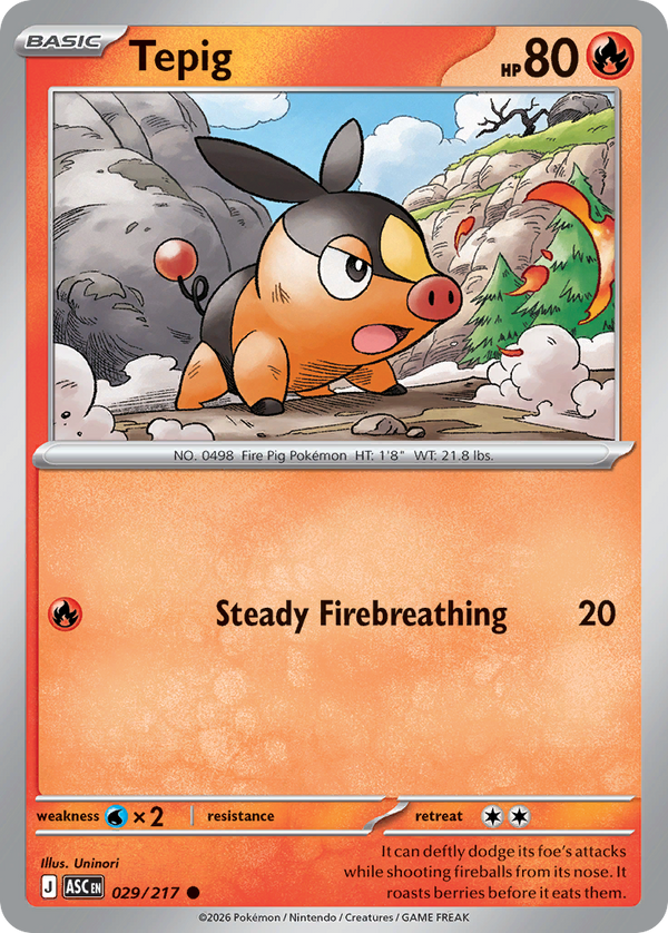 Tepig - 29/217 - Cosmos Holo