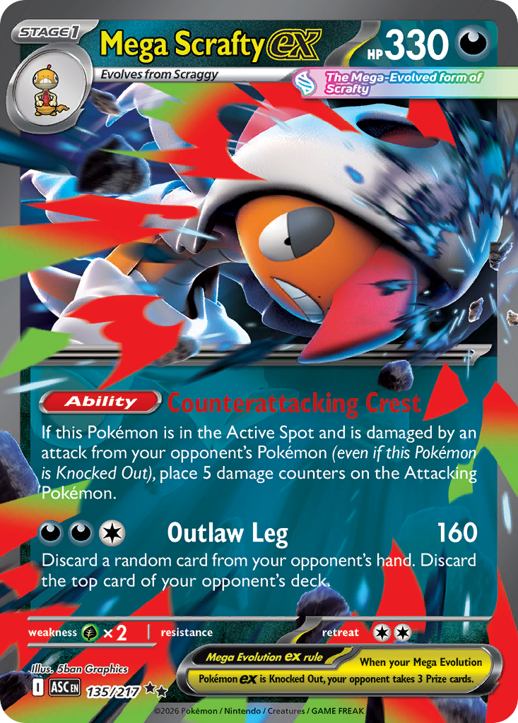 Mega Scrafty ex - 135/217 - Holo