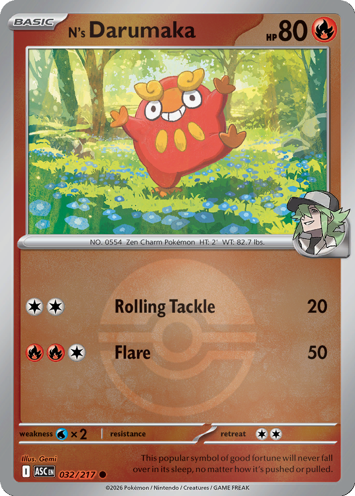 N's Darumaka - 32/217 - Poké Ball Holo