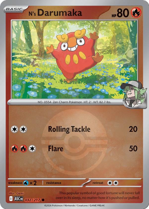 N's Darumaka - 32/217 - Poké Ball Holo
