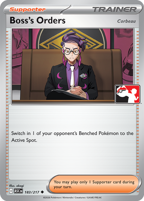 Boss's Orders (Corbeau) - 183/217 - Play! Pokémon (Cosmos Holo)