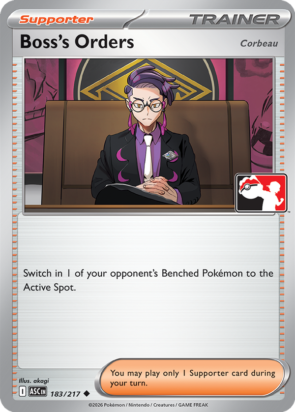 Boss's Orders (Corbeau) - 183/217 - Play! Pokémon (Cosmos Holo)