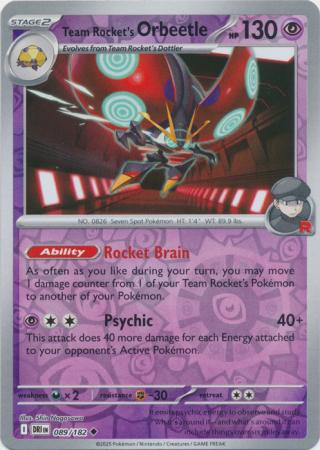 Team Rocket's Orbeetle - 89/182 - Reverse
