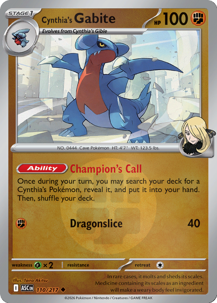 Cynthia's Gabite - 110/217 - Reverse Holo
