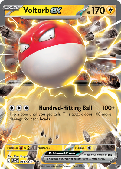 Voltorb ex - 58/217 - Holo