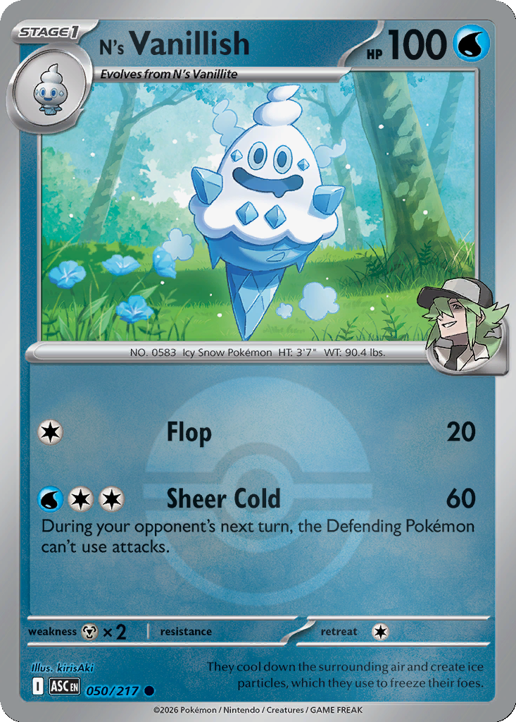 N's Vanillish - 50/217 - Poké Ball Holo