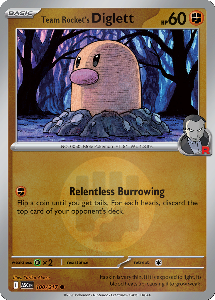 Team Rocket's Diglett - 100/217 - Reverse Holo