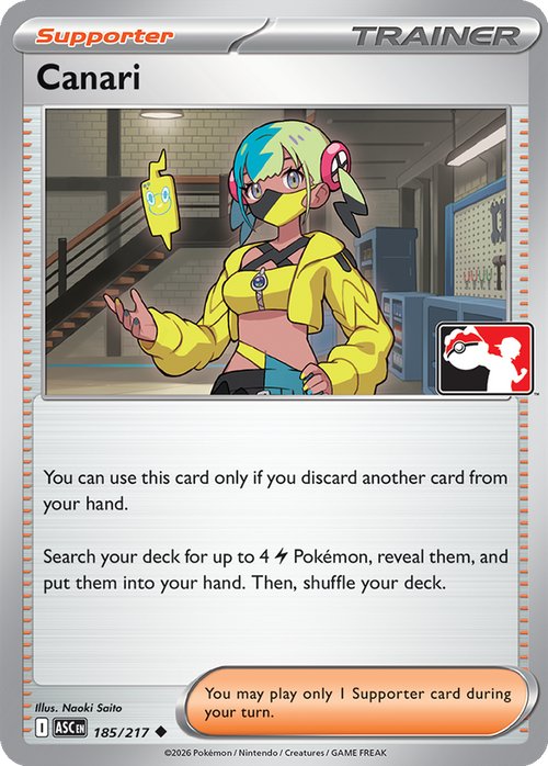 Canari - 185/217 - Play! Pokémon (Cosmos Holo)