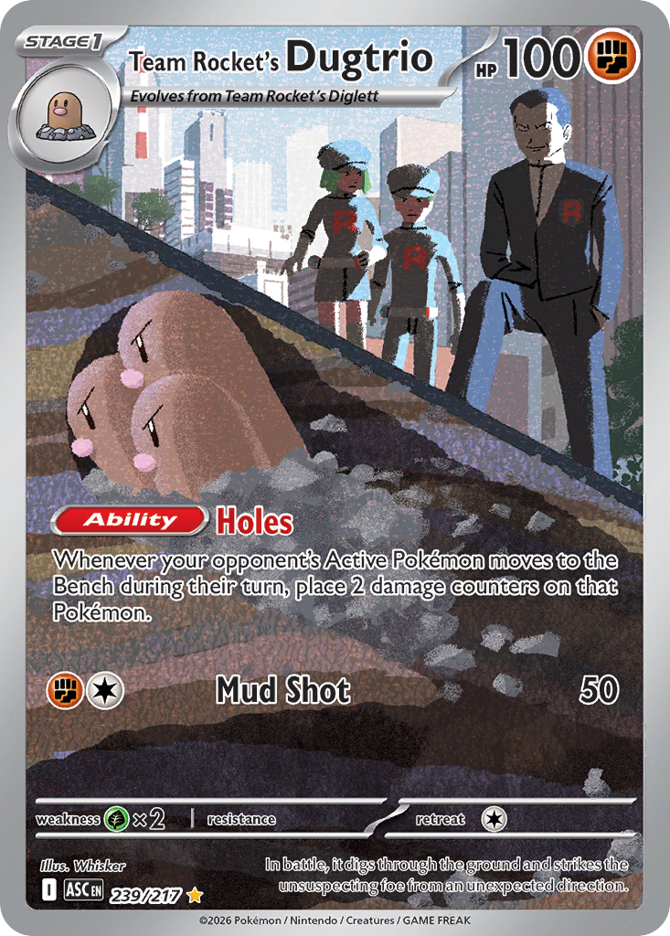 Team Rocket's Dugtrio - 239/217 - Holo
