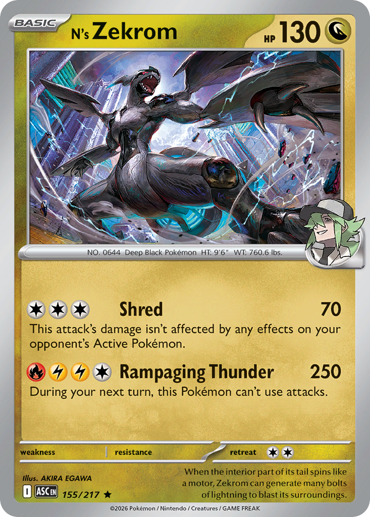 N's Zekrom - 155/217 - Holo