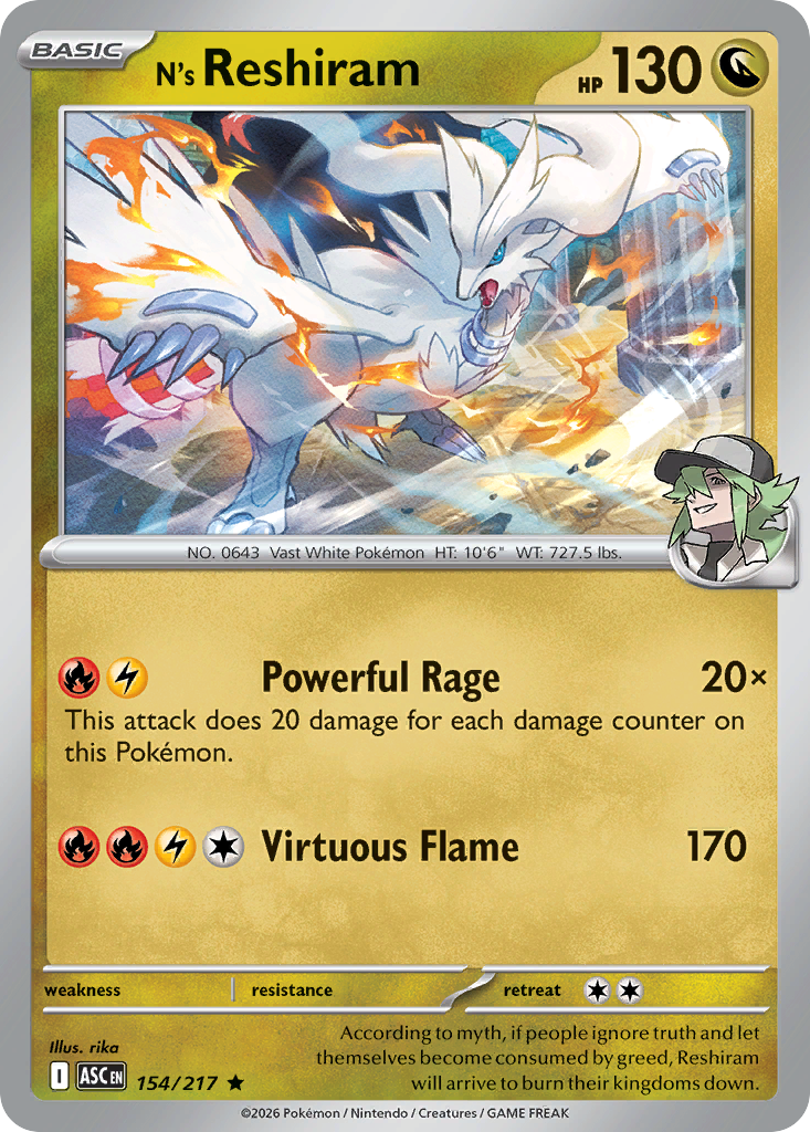 N's Reshiram - 154/217 - Holo