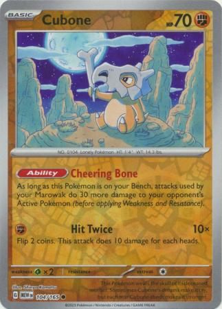 Cubone - 104/165 - Reverse