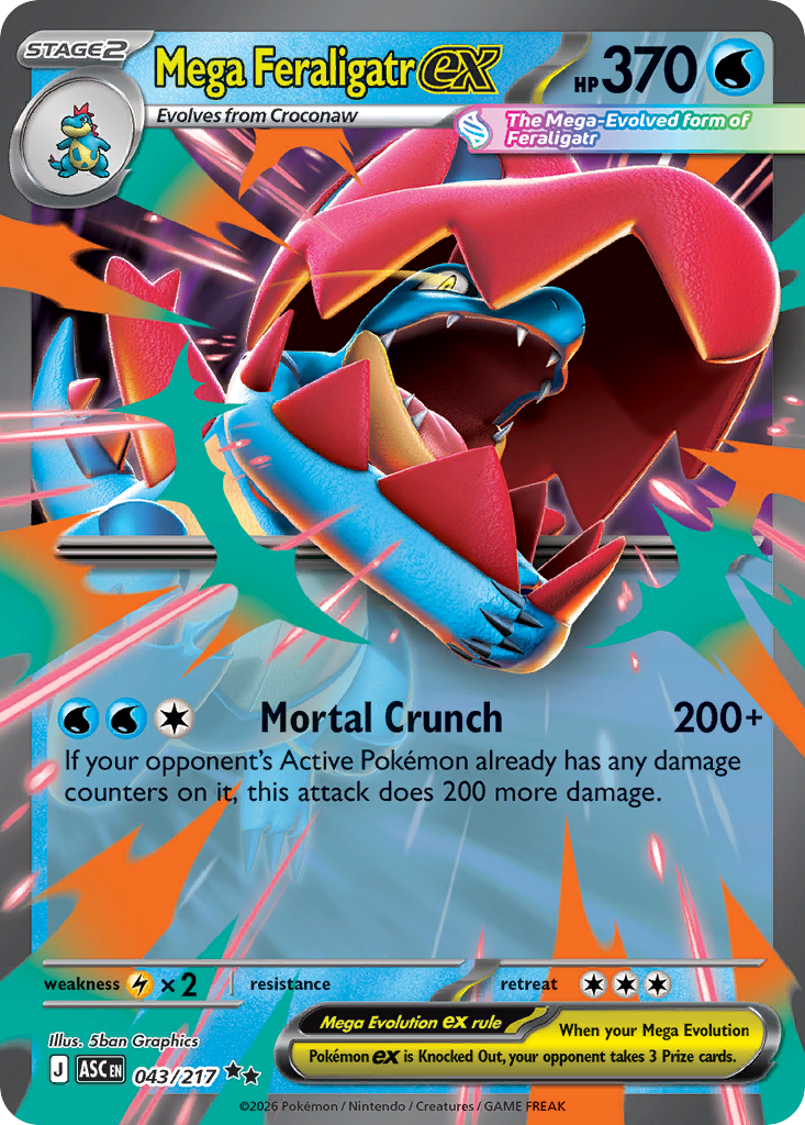 Mega Feraligatr ex - 43/217 - Holo