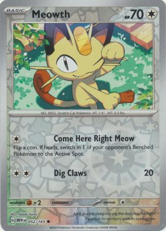 Meowth - 52/165 - Reverse